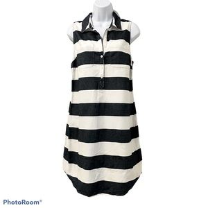 Striped Button Front Shirt Dress
